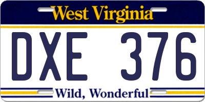 WV license plate DXE376
