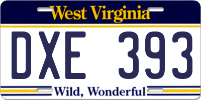 WV license plate DXE393
