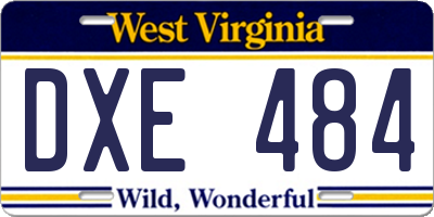 WV license plate DXE484