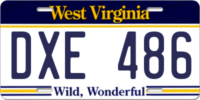 WV license plate DXE486