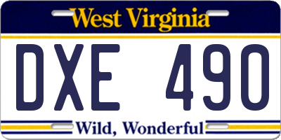 WV license plate DXE490