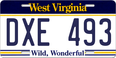 WV license plate DXE493