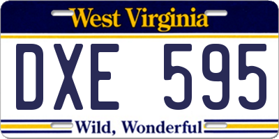 WV license plate DXE595
