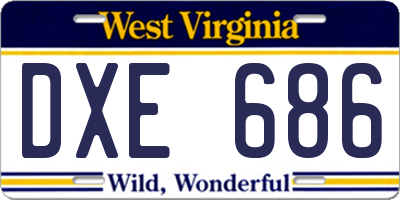 WV license plate DXE686