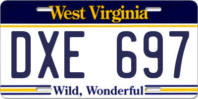 WV license plate DXE697