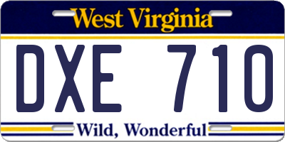 WV license plate DXE710