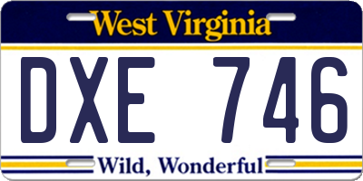 WV license plate DXE746