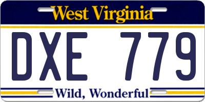WV license plate DXE779