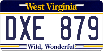 WV license plate DXE879