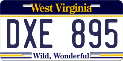 WV license plate DXE895