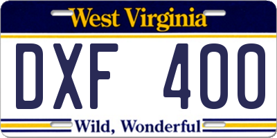WV license plate DXF400
