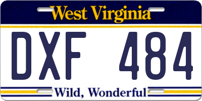 WV license plate DXF484