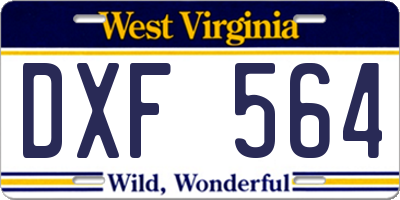 WV license plate DXF564