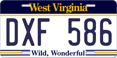 WV license plate DXF586