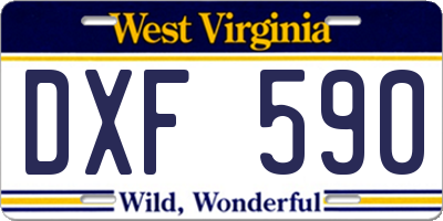 WV license plate DXF590