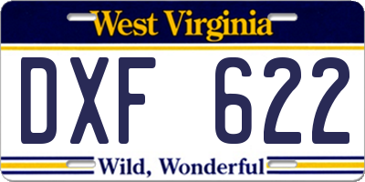 WV license plate DXF622