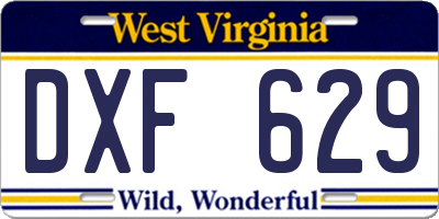 WV license plate DXF629