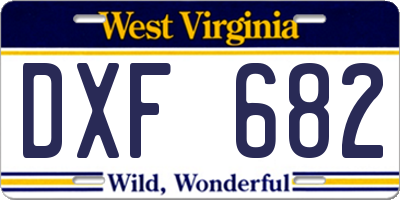 WV license plate DXF682