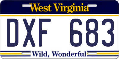 WV license plate DXF683