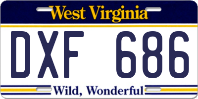 WV license plate DXF686
