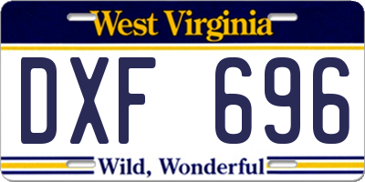 WV license plate DXF696