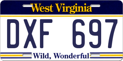 WV license plate DXF697