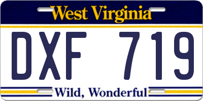 WV license plate DXF719