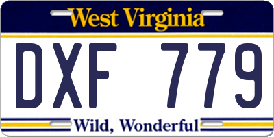 WV license plate DXF779