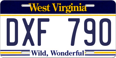 WV license plate DXF790