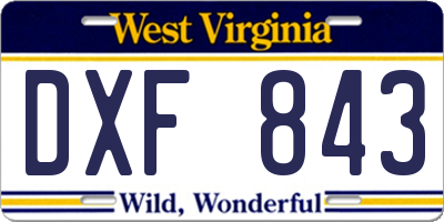WV license plate DXF843