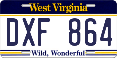WV license plate DXF864