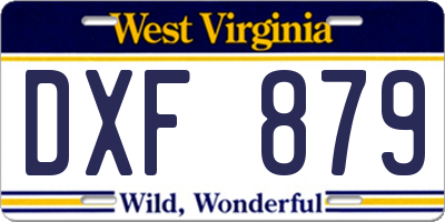 WV license plate DXF879