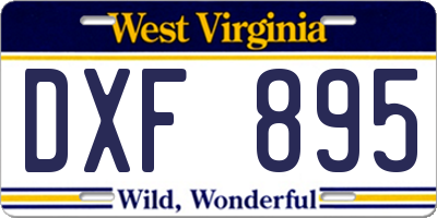 WV license plate DXF895