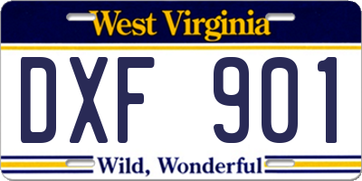WV license plate DXF901