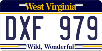 WV license plate DXF979