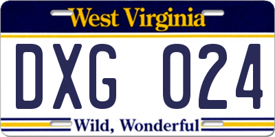 WV license plate DXG024