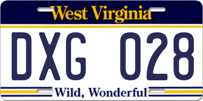 WV license plate DXG028