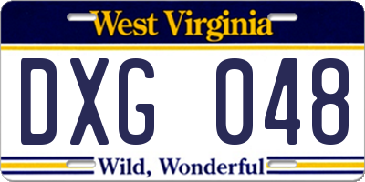 WV license plate DXG048