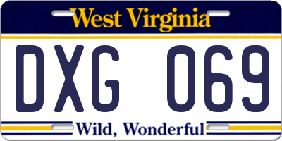 WV license plate DXG069