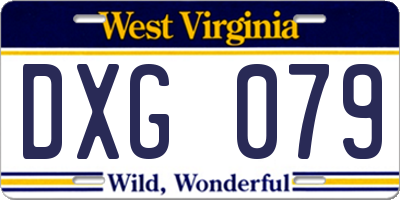 WV license plate DXG079