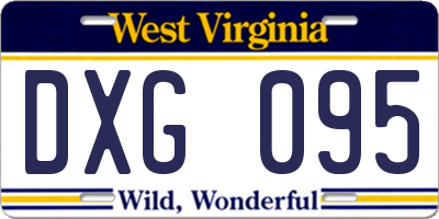 WV license plate DXG095