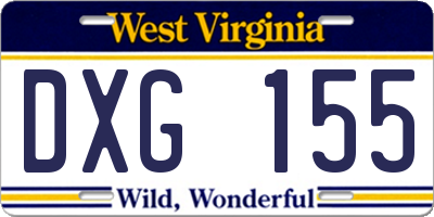 WV license plate DXG155