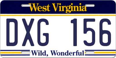 WV license plate DXG156