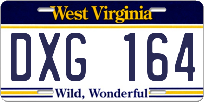 WV license plate DXG164
