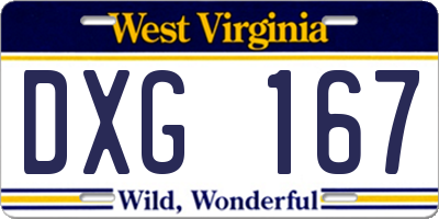 WV license plate DXG167
