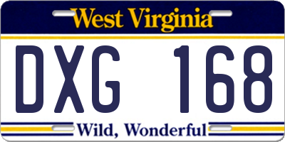 WV license plate DXG168
