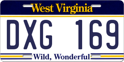 WV license plate DXG169