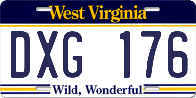 WV license plate DXG176