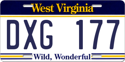 WV license plate DXG177