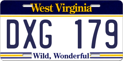 WV license plate DXG179